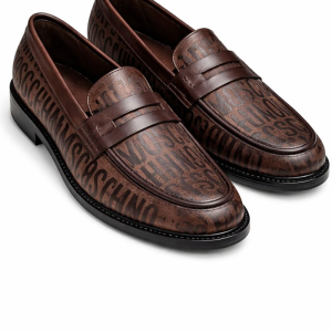 MOSCHINO Brown Luxury Men’s Loafers — Premium Fashion Statement