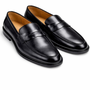 Premium Black Classic Penny Loafers – Men’s Luxury Slip-On Shoe