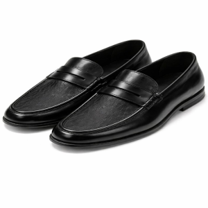 Premium Black Penny-Style Loafers – Gloss Finish